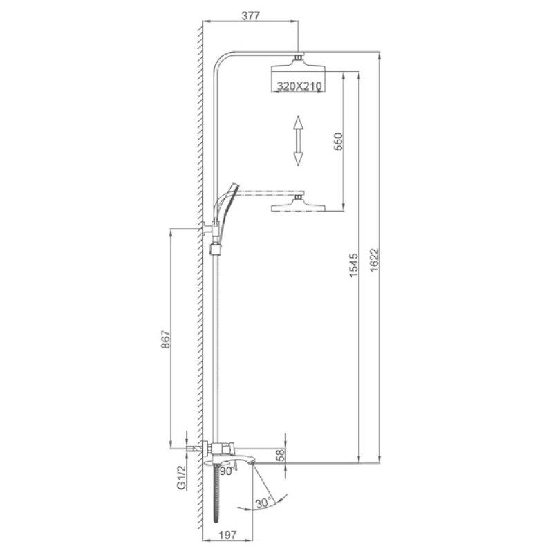 Душова система з тропічним душем Frap F2476-3 (золотий сатин)