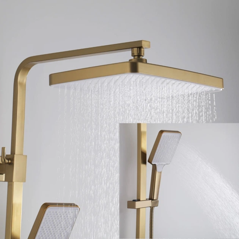 Душова система з тропічним душем Frap F2476-3 (золотий сатин)