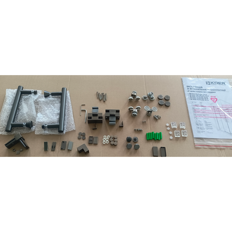 Душевая кабина Koer SR SC03-90x90x200-TR-07 Easy Clean 6мм, без поддона, прозрачное стекло, графит