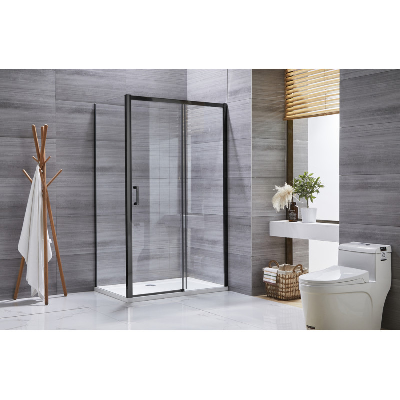 Душова кабіна Mixxus Premium DIVERSE SC03-100x80x195-TR Black 6мм, без піддону, прозоре скло 