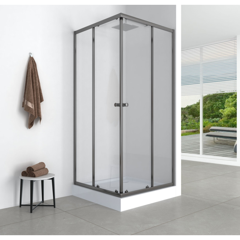 Душова кабіна Mixxus CUBIC SC01-90x90x185-TR GRAPHITE 4мм, без піддону, прозоре скло  