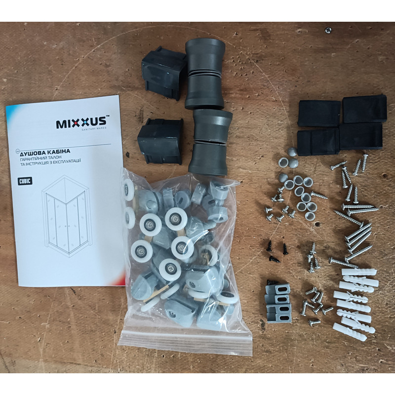 Душова кабіна Mixxus CUBIC SC01-90x90x185-TR GRAPHITE 4мм, без піддону, прозоре скло  