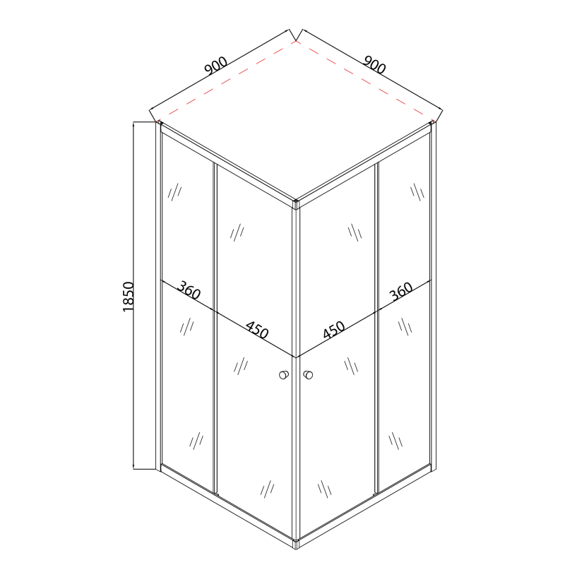Душова кабіна Mixxus CUBIC SC01-90x90x185-TR CHROME 4мм, без піддону, прозоре скло 