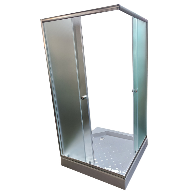 Душова кабіна Mixxus CUBIC SCT01-90x90x195-FB CHROME 4мм, з низьким піддоном, матове скло 