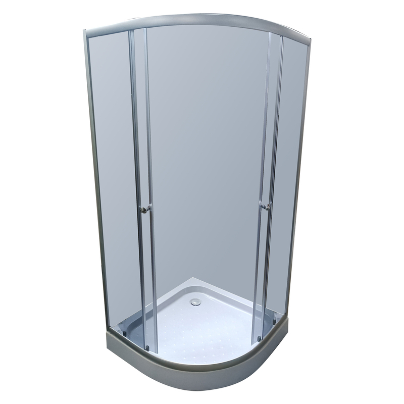 Душевая кабина Mixxus PLAIN SCT02-90x90x195-GR SATIN 4мм, с низким поддоном, серое тонированное стекло