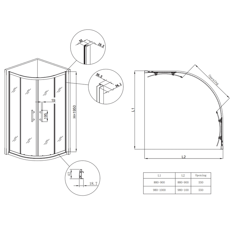 Душевая кабина Koer SR SC04-90x90x195-TR-02 Easy Clean 5мм SS Color, без поддона, прозрачное стекло