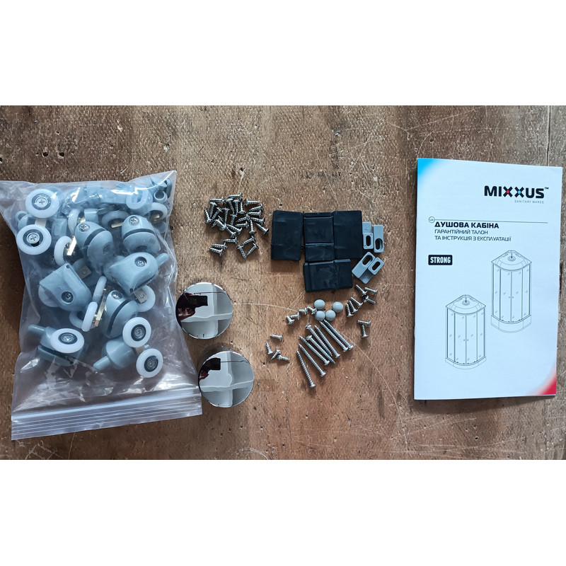 Бокс душевой Mixxus STRONG SBH01-90x90x215-GR SATIN с гидромассажем и высоким поддоном