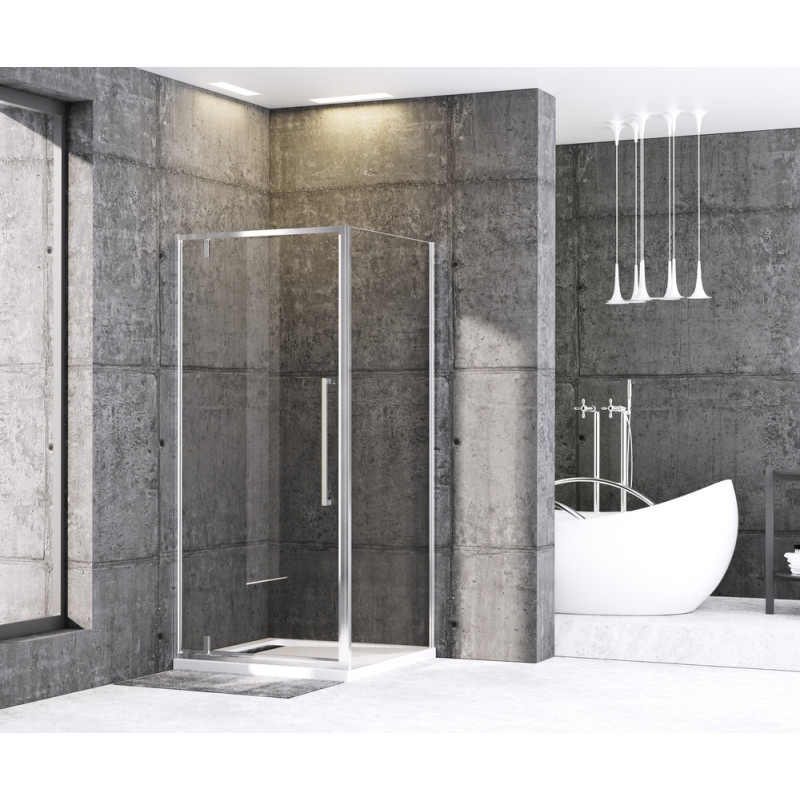 Душова кабіна Mixxus Premium BEVEL SC01-90x90x195-TR Chrome 6мм, без піддону, прозоре скло 