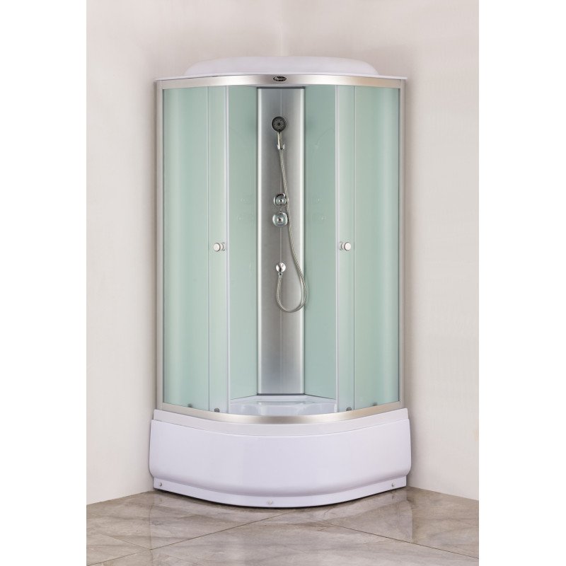 Бокс душевой Mixxus STRONG SB01-90x90x215-FB SATIN без гидромассажа с высоким поддоном