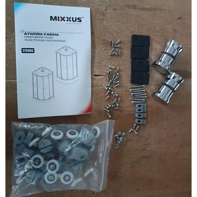 Бокс душевой Mixxus STRONG SB01-90x90x215-FB SATIN без гидромассажа с высоким поддоном