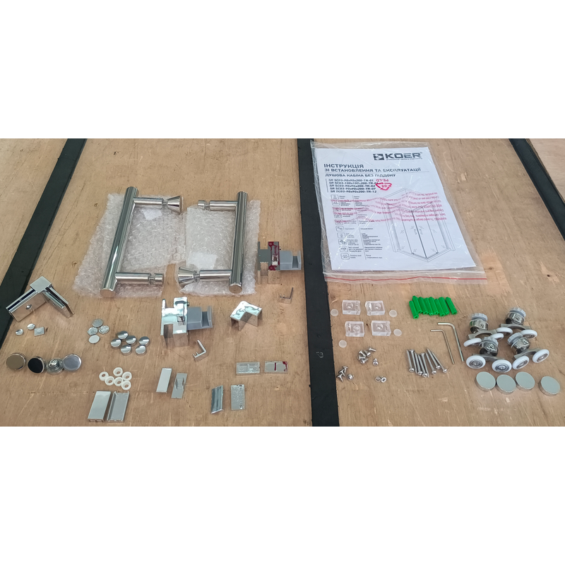 Душевая кабина Koer SR SC03-90x90x200-TR-01 Easy Clean 6мм, без поддона, прозрачное стекло, хром