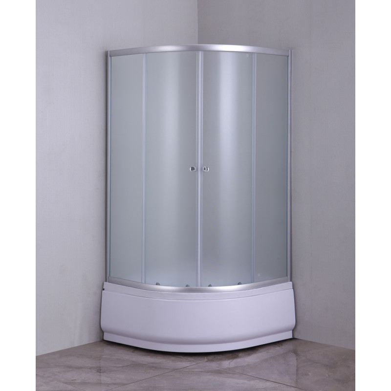 Душова кабіна Mixxus PLAIN SCT01-90x90x195-FB SATIN 4мм, з високим піддоном, матове скло 