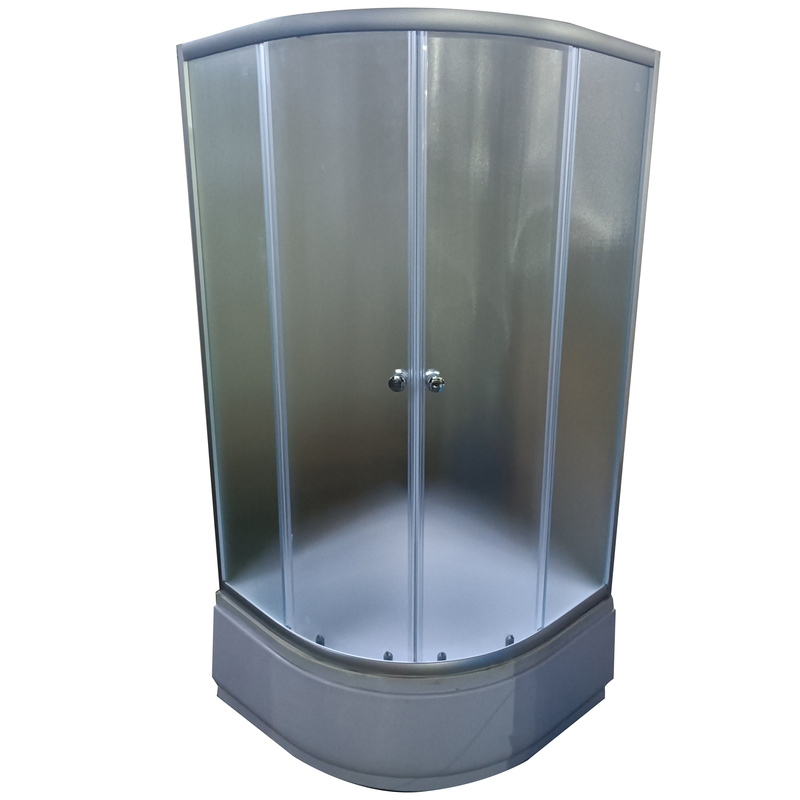 Душова кабіна Mixxus PLAIN SCT01-90x90x195-FB SATIN 4мм, з високим піддоном, матове скло 