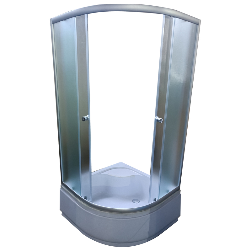 Душова кабіна Mixxus PLAIN SCT01-90x90x195-FB SATIN 4мм, з високим піддоном, матове скло 