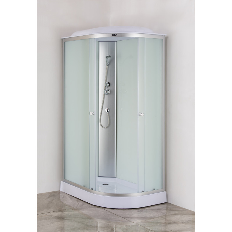 Бокс душевой Mixxus WAVE SB02-120x80x215-L-FB SATIN без гидромассажа с низким поддоном