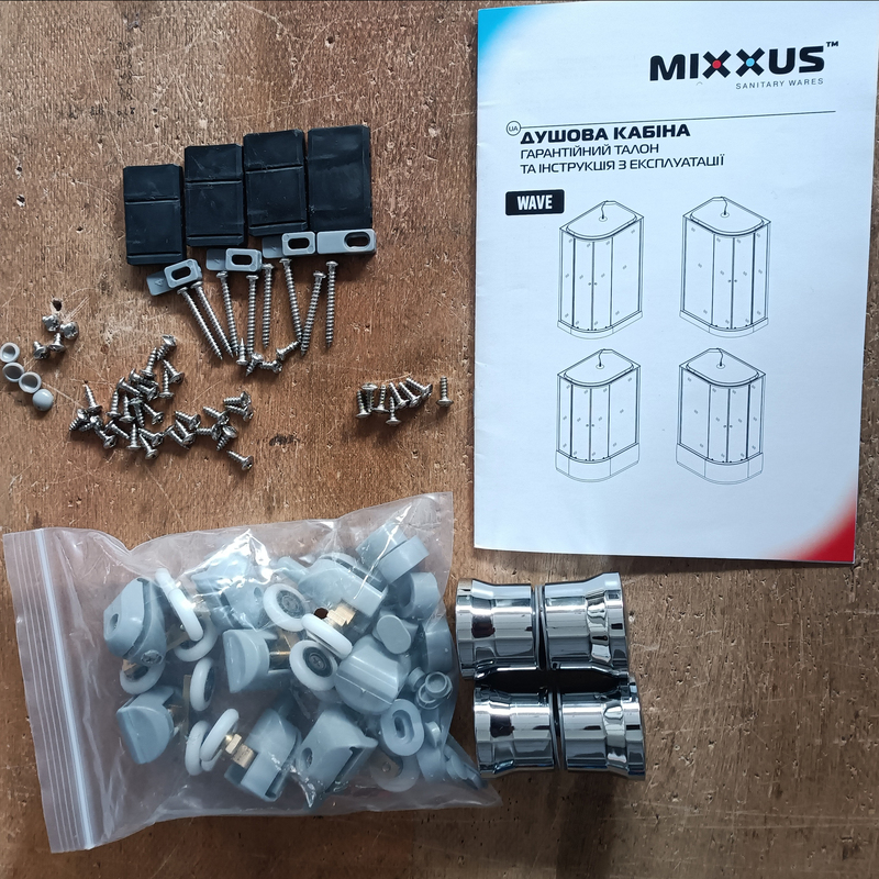 Бокс душевой Mixxus WAVE SB02-120x80x215-L-FB SATIN без гидромассажа с низким поддоном