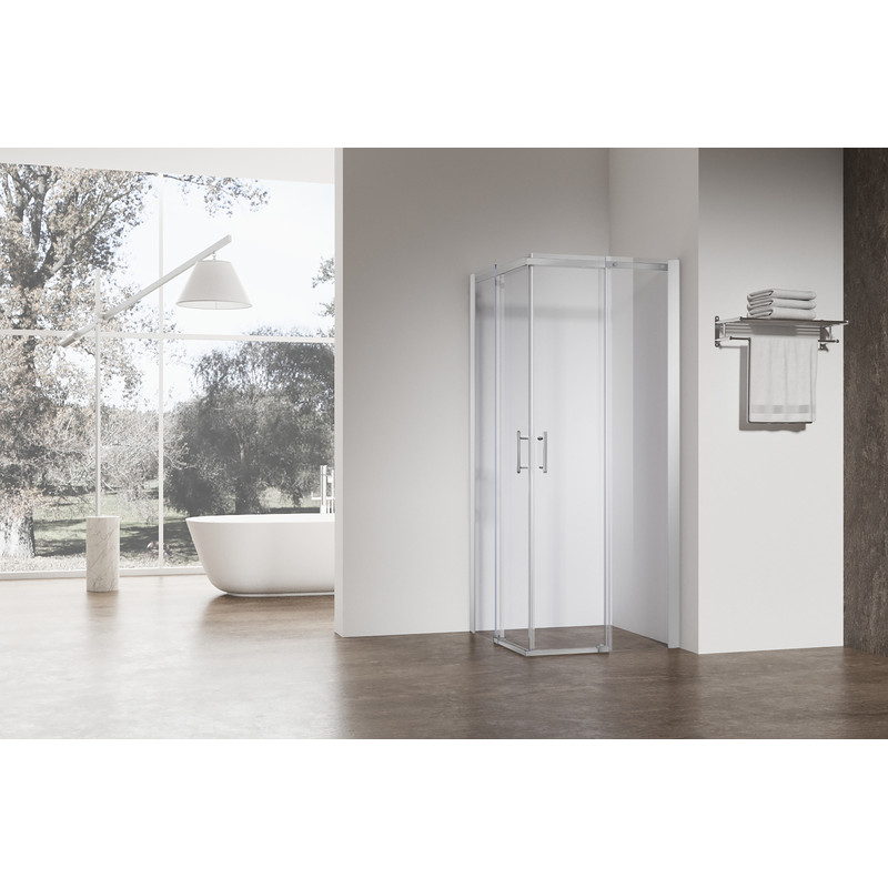 Душевая кабина Koer SR SC03-100x100x200-TR-01 Easy Clean 6мм, без поддона, прозрачное стекло, хром
