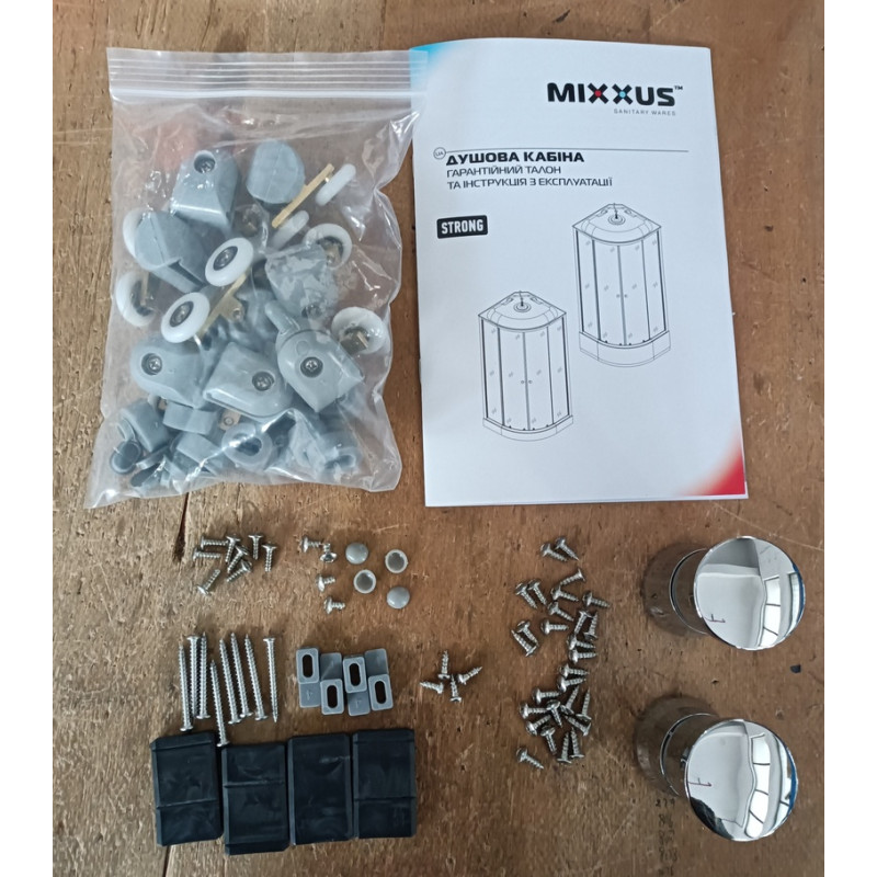 Бокс душовий Mixxus STRONG SBH02-90x90x215-FB SATIN з гідромасажем та низьким піддоном 