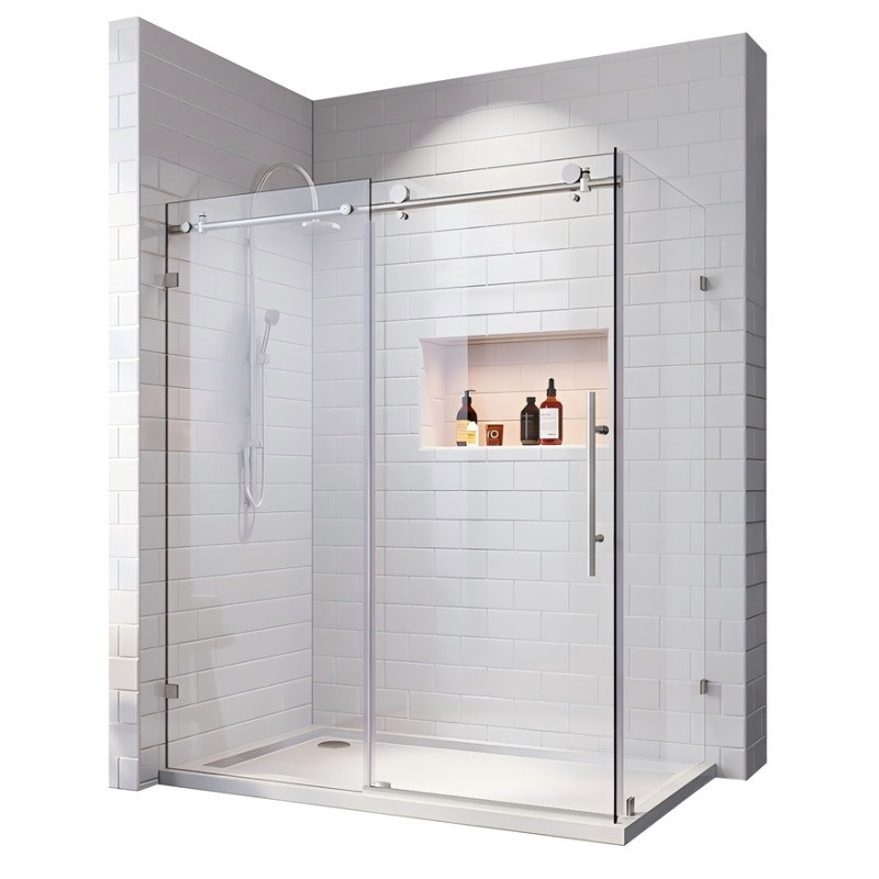 Душевая кабина Koer SR SC07-120x90x200-TR-01 Easy Clean 8мм, без поддона, прозрачное стекло, хром