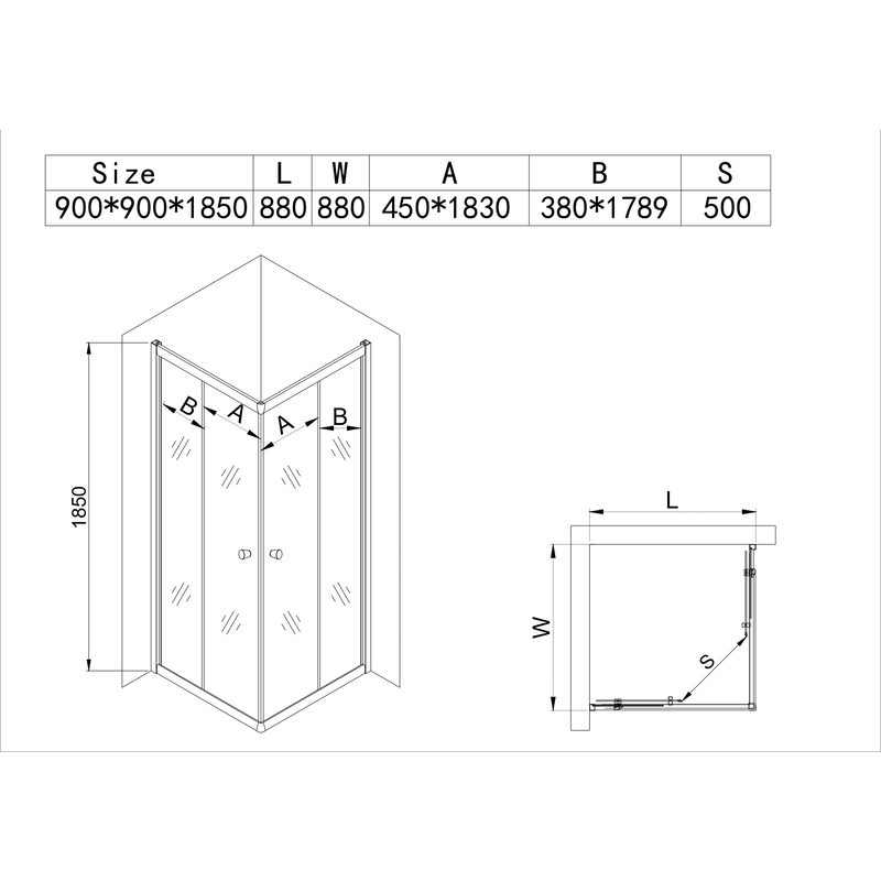 Душова кабіна MIXXUS CUBIC SC01-90x90x185-TR CHROME NEW 4мм, без піддону, прозоре скло 