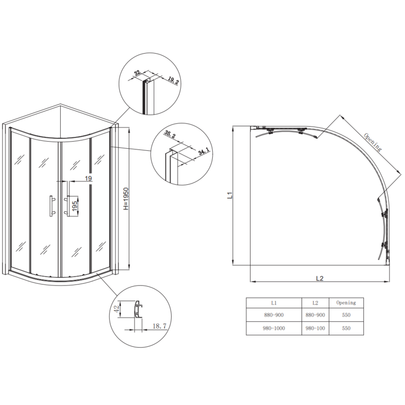 Душевая кабина Koer SR SC04-90x90x195-TR-07 Easy Clean 5мм, без поддона, прозрачное стекло, графит
