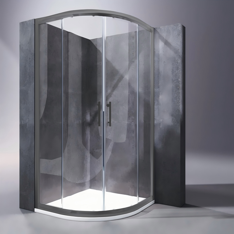 Душевая кабина Koer SR SC04-90x90x195-TR-07 Easy Clean 5мм, без поддона, прозрачное стекло, графит