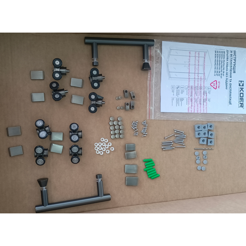 Душевая кабина Koer SR SC04-90x90x195-TR-07 Easy Clean 5мм, без поддона, прозрачное стекло, графит