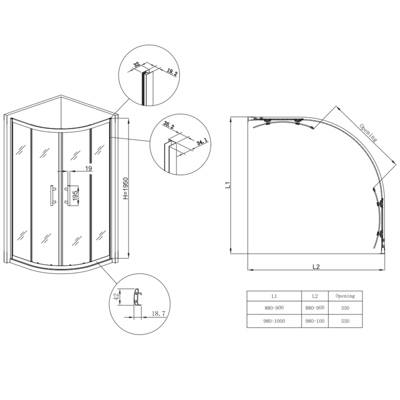 Душевая кабина Koer SR SC04-100x100x195-TR-01 Easy Clean 5мм, без поддона, прозрачное стекло, хром