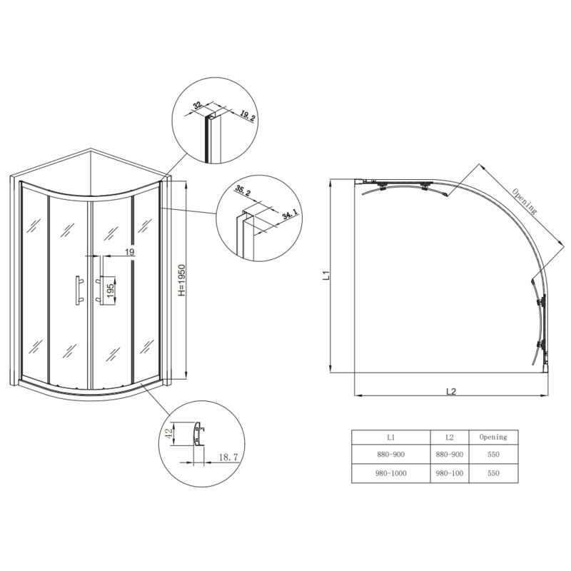Душевая кабина Koer SR SC04-90x90x195-TR-01Easy Clean 5мм, без поддона, прозрачное стекло, хром