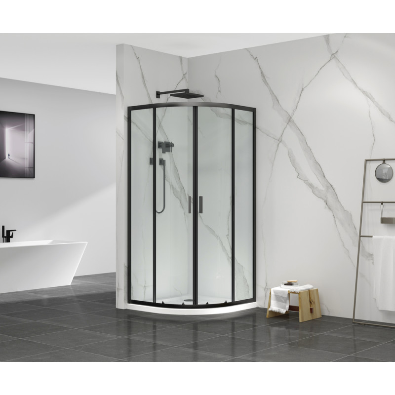 Душова кабіна Mixxus Premium DIVERSE SC01-90x90x195-TR Black 5мм, без піддону, прозоре скло 