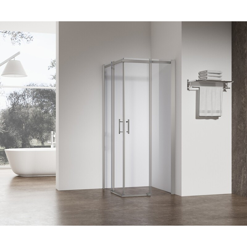 Душова кабіна Koer SR SC03-90x90x200-TR-02 Easy Clean 6мм SS Color, без піддону, прозоре скло 