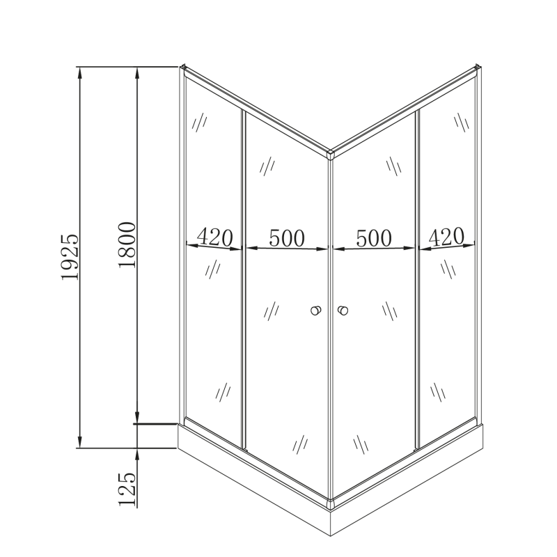 Душевая кабина Mixxus CUBIC SCT01-100x100x195-FB CHROME 4мм, с низким поддоном, матовое стекло