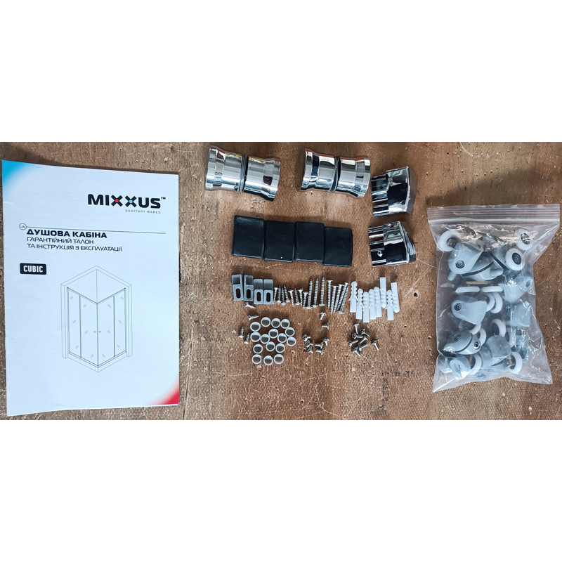 Душевая кабина Mixxus CUBIC SCT01-100x100x195-FB CHROME 4мм, с низким поддоном, матовое стекло