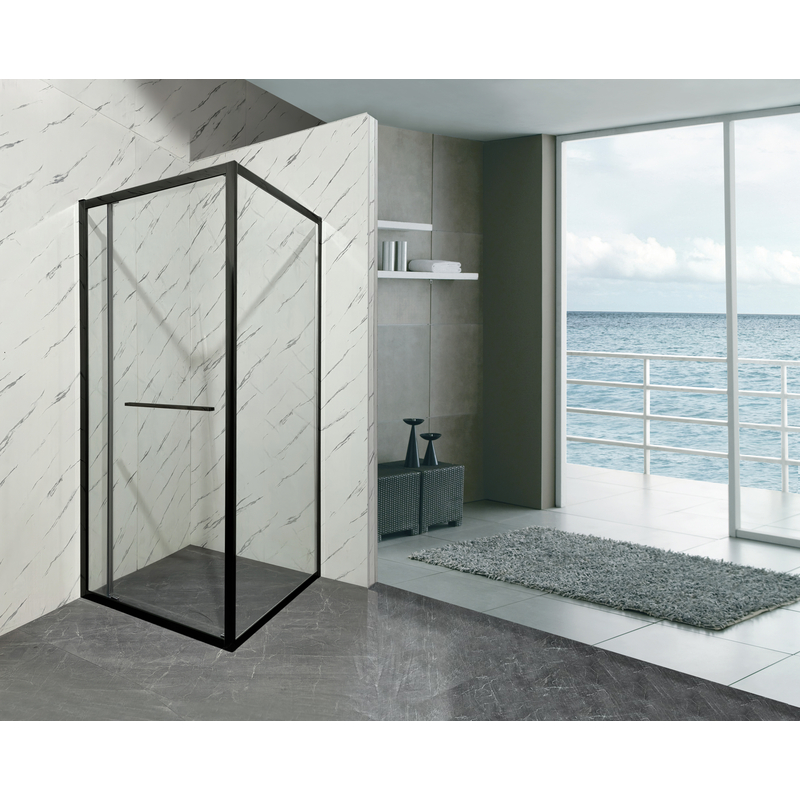 Душевая кабина Mixxus Premium Quadro SC01-90x90x195-TR Black 6мм, без поддона, прозрачное стекло