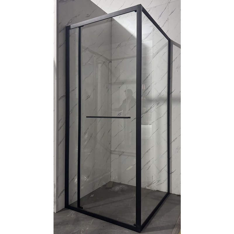 Душевая кабина Mixxus Premium Quadro SC01-90x90x195-TR Black 6мм, без поддона, прозрачное стекло