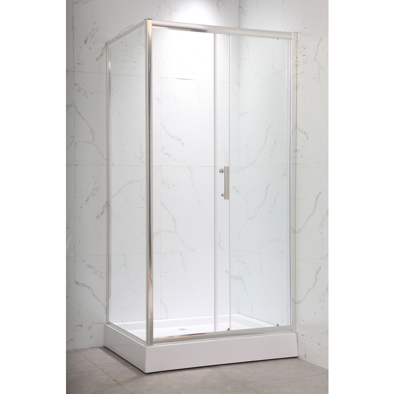 Душова кабіна MIXXUS HARD SCT01-100x80x198-TR CHROME NEW 5мм, з низьким піддоном, прозоре скло 