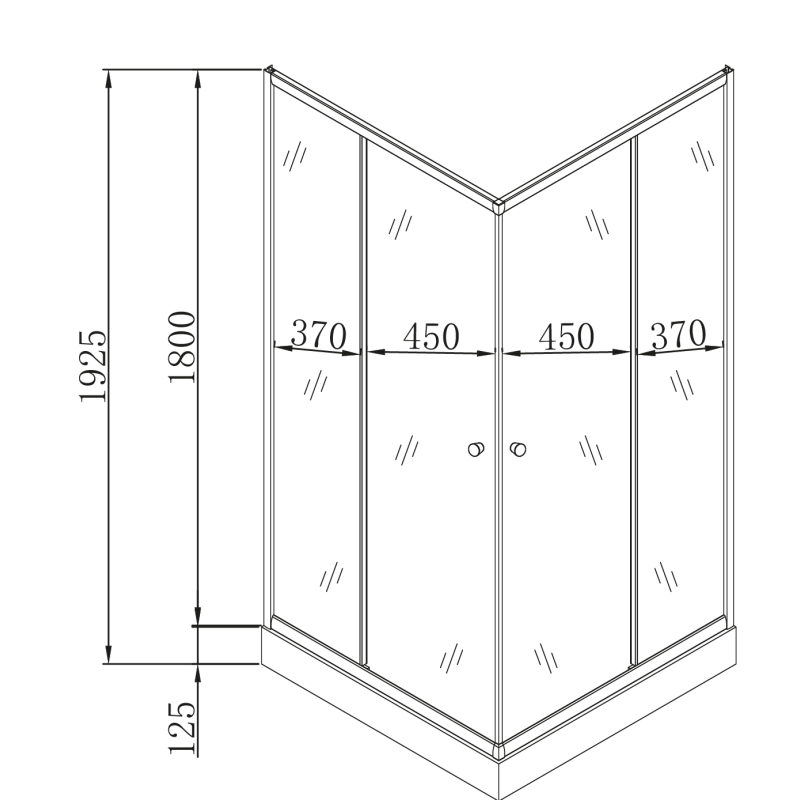 Душевая кабина Mixxus CUBIC SCT01-90x90x195-TR GRAPHITE 4мм, с низким поддоном, прозрачное стекло