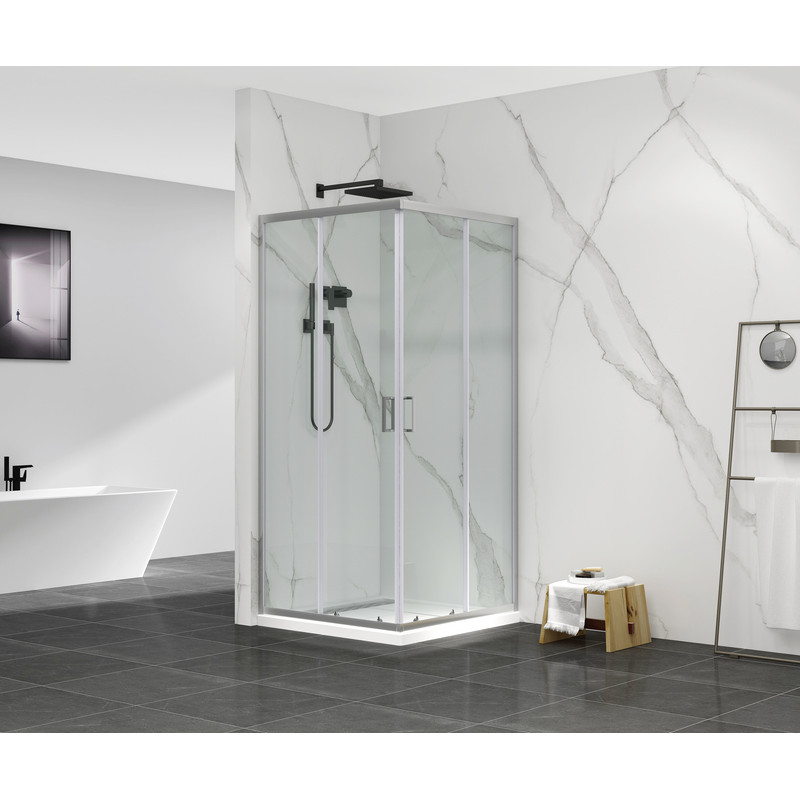 Душова кабіна Mixxus Premium DIVERSE SC02-90x90x195-TR Chrome 5мм, без піддону, прозоре скло 