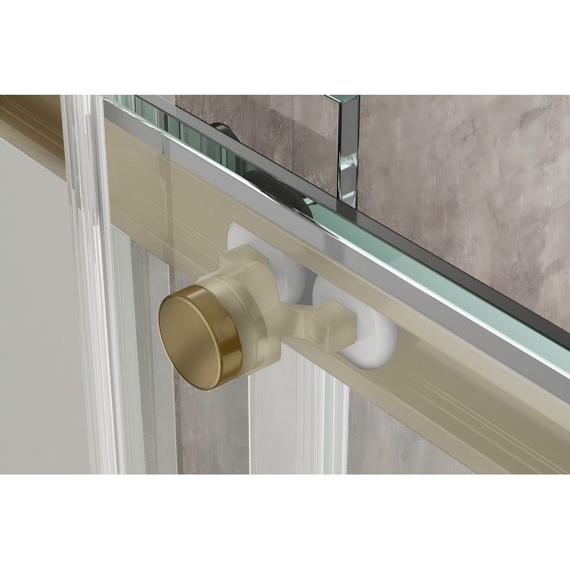 Душова кабіна Koer SR SC03-90x90x200-TR-12 Easy Clean 6мм, без піддону,  прозоре скло, матове золото 