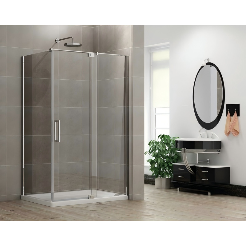 Душевая кабина Koer SR SC02-100x80x200-TR-01 Easy Clean 8мм, без поддона, прозрачное стекло, хром