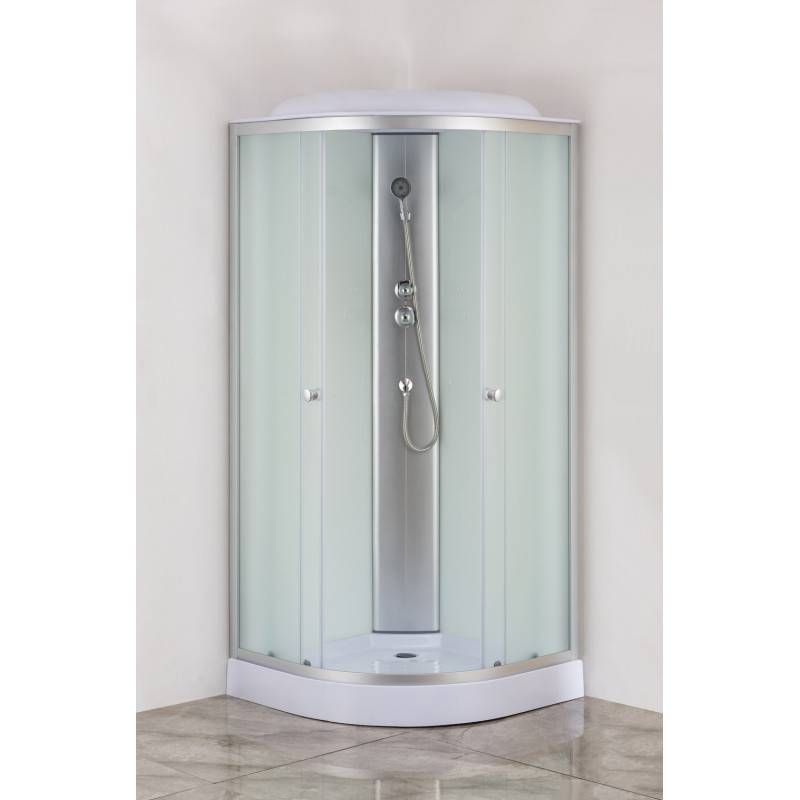 Бокс душевой Mixxus STRONG SB02-90x90x215-FB SATIN без гидромассажа с низким поддоном