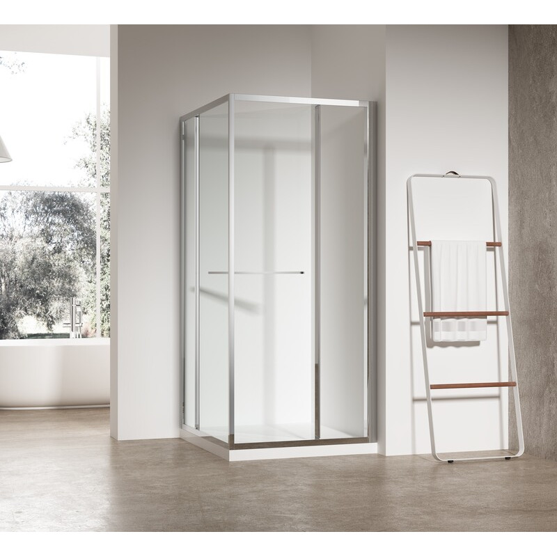 Душова кабіна Koer SR SC09-90x90x200-R-TR-01Easy Clean 6мм, без піддону, прозоре скло, хром 