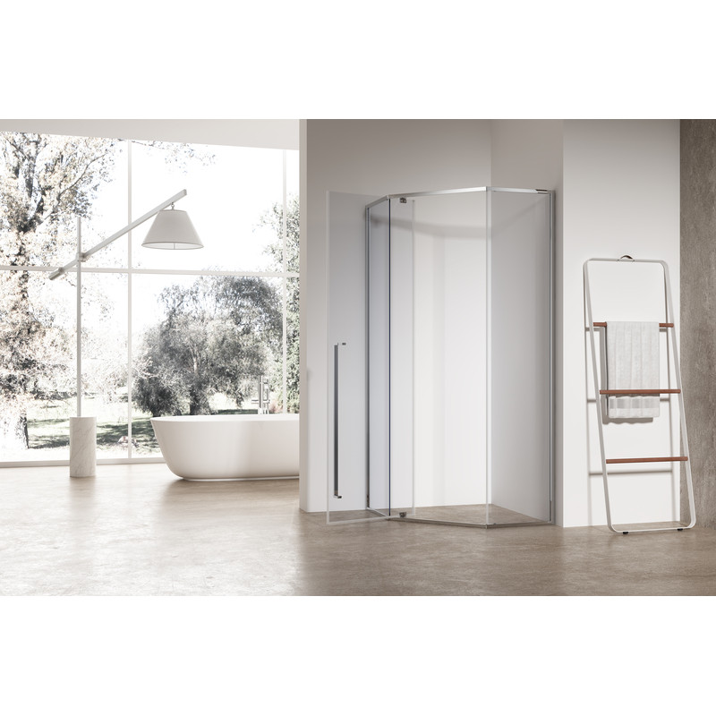 Душова кабіна Koer SR SC06-90x90x200-TR-01 Easy Clean 8мм, без піддону, прозоре скло, хром 