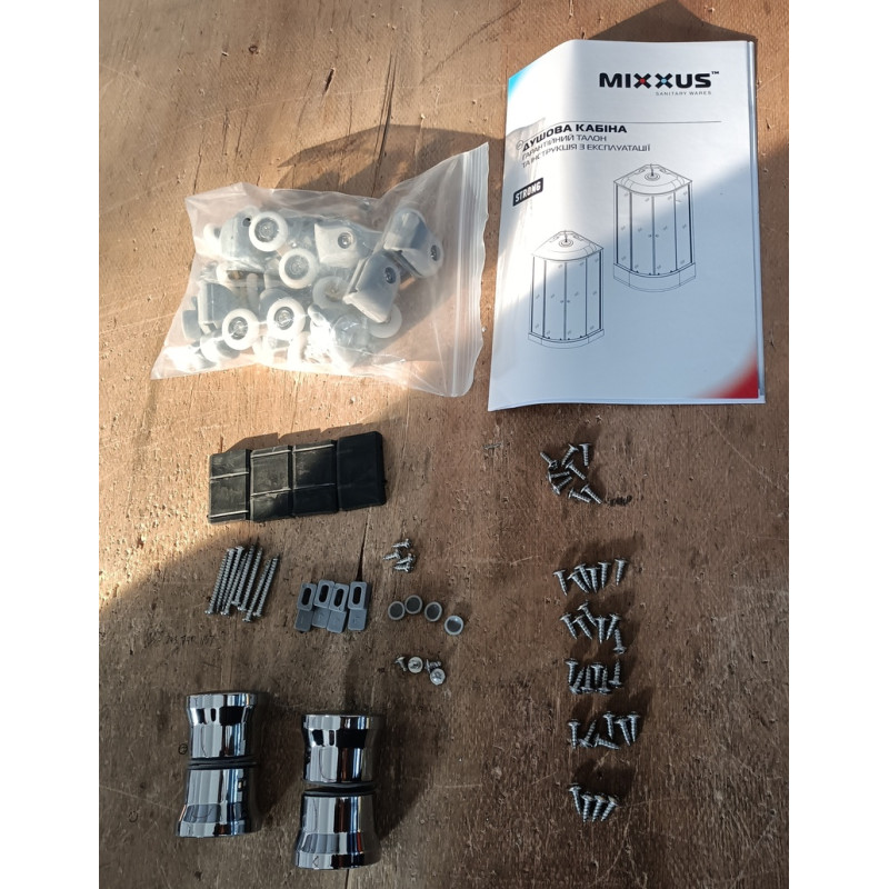 Бокс душевой Mixxus STRONG SB02-90x90x215-GR SATIN без гидромассажа с низким поддоном