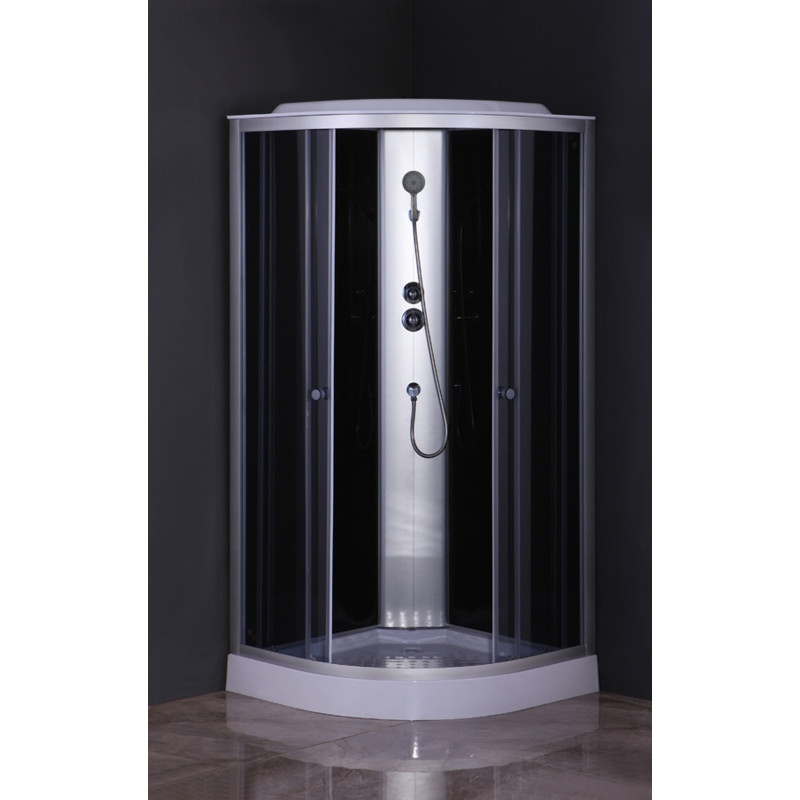 Бокс душевой Mixxus STRONG SB02-90x90x215-GR SATIN без гидромассажа с низким поддоном