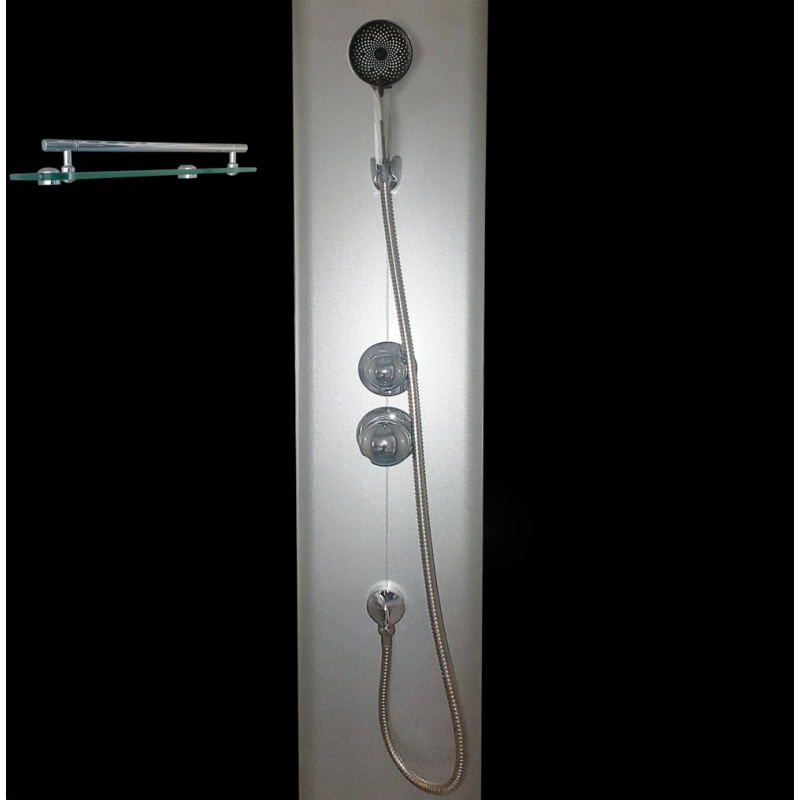 Бокс душевой Mixxus STRONG SB02-90x90x215-GR SATIN без гидромассажа с низким поддоном