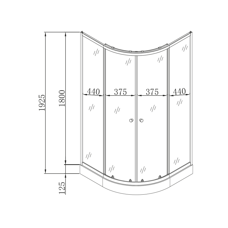 Душевая кабина Mixxus PLAIN SCT02-100x100x195-FB SATIN 4мм, с низким поддоном, матовое стекло