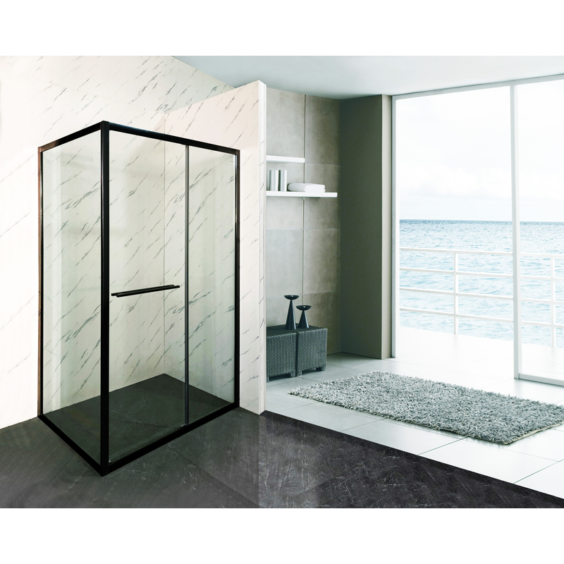 Душевая кабина Mixxus Premium Quadro SC01-120x80x195-TR Black 6мм, без поддона, прозрачное стекло