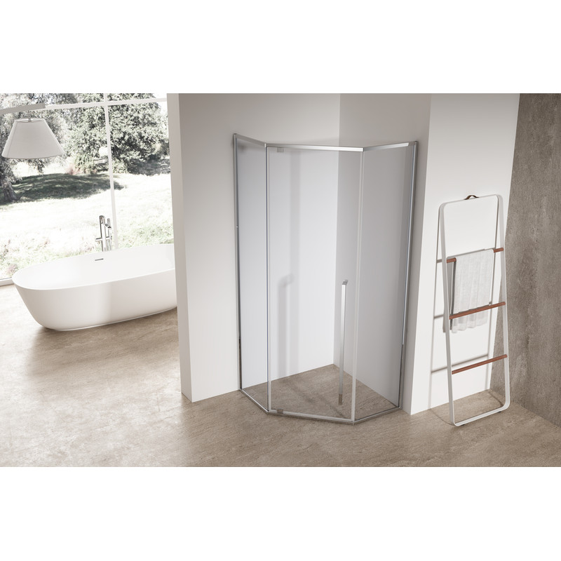 Душевая кабина Koer SR SC06-100x100x200-TR-01 Easy Clean 8мм, без поддона, прозрачное стекло, хром