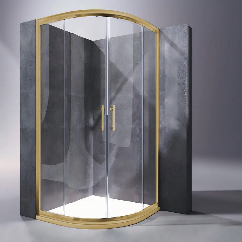 Душова кабіна Koer SR SC04-90x90x195-TR-12 Easy Clean 5мм, без піддону, прозоре скло, матове золото 